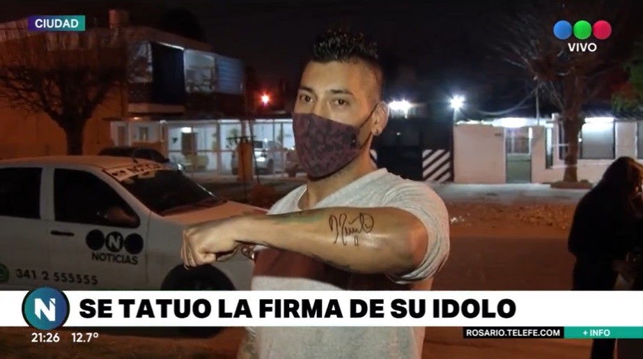 Le pidió un autógrafo a Di María para luego tatuárselo en la piel | Deportes