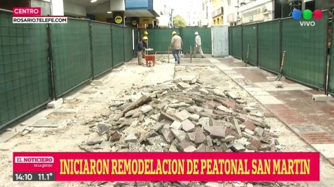 Comenzaron las obras de remodelación  en Peatonal San Martín | Rosario y la región