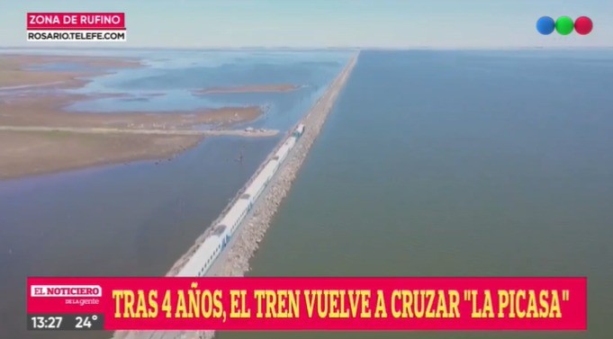 Después de 4 años: Primer viaje en tren a través de la Laguna La Picasa | Información General