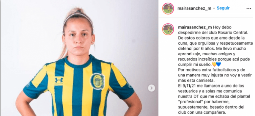 Escándalo en Rosario Central: una jugadora asegura que fue despedida por besar a una compañera | Deportes