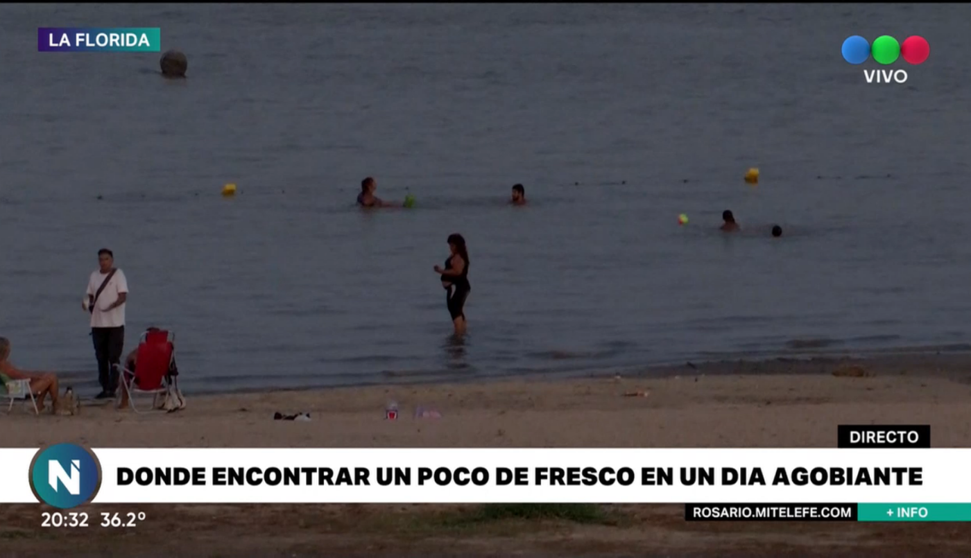 En otro día agobiante, mucha gente buscó refugio en la Rambla Catalunya | Rosario y la región