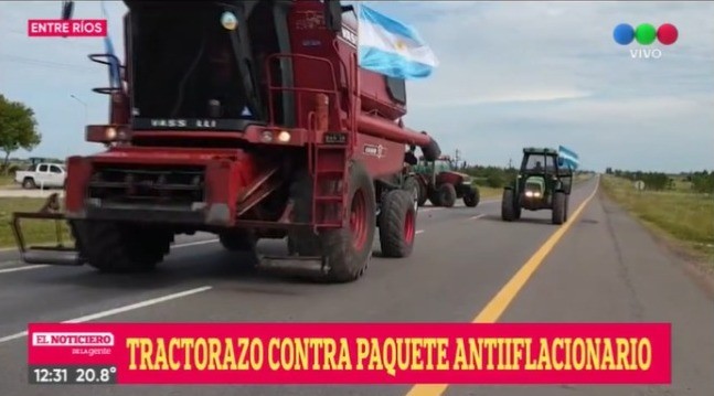 Con un tractorazo, productores entrerrianos rechazaron medidas del Gobierno Nacional | Información General