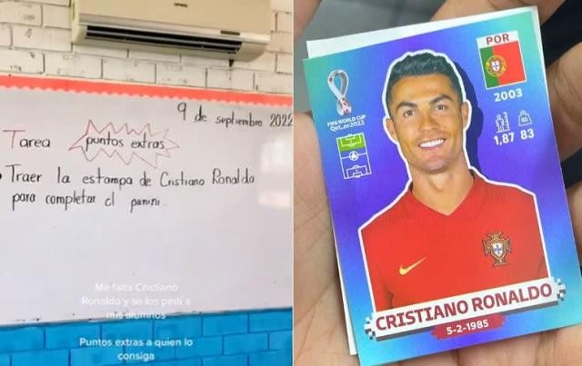 Insólita tarea: les pidió a sus alumnos conseguir la figurita de Cristiano Ronaldo | Tecnología