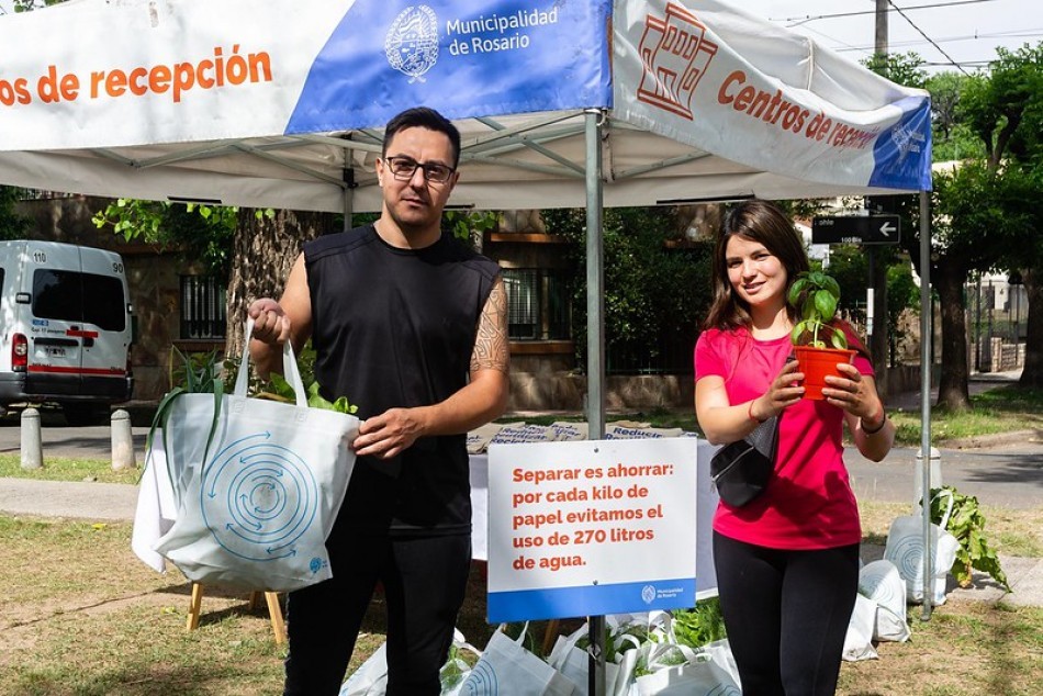 Nuevo canje de reciclables en plaza Montenegro | Rosario y la región