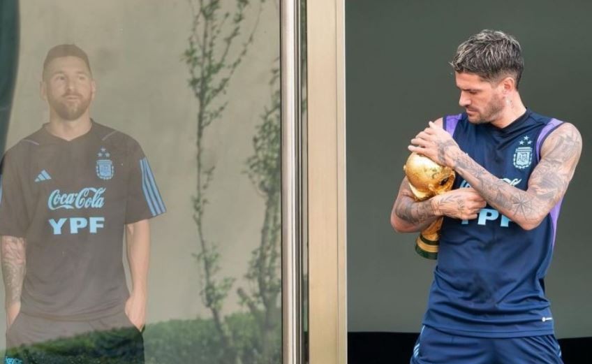 La divertida publicación de De Paul con la Copa del Mundo y Messi: "¿Se te perdió algo Lionel?" | Deportes