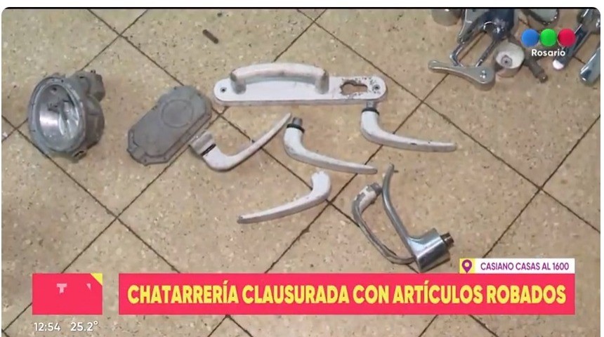 Clausuraron una Chatarreria de zona sur donde encontraron elementos robados | Información General