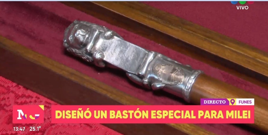 El orfebre Santiago Marseli diseñó el bastón presidencial que podría usar Javier Milei | Rosario y la región