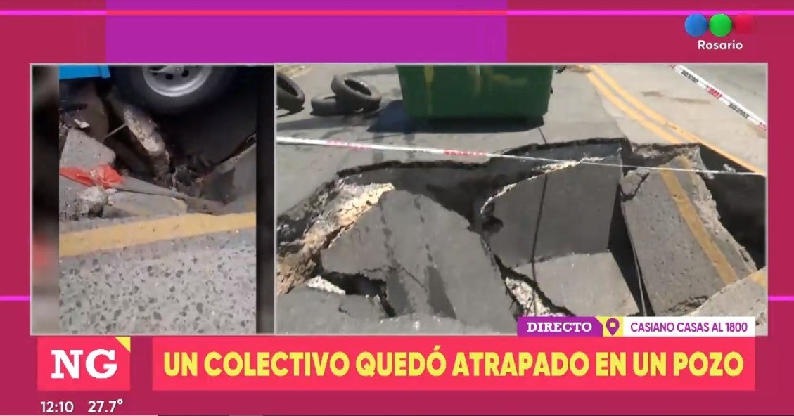 Un colectivo cayó en un pozo en Casiano Casas al 1800 | Rosario y la región