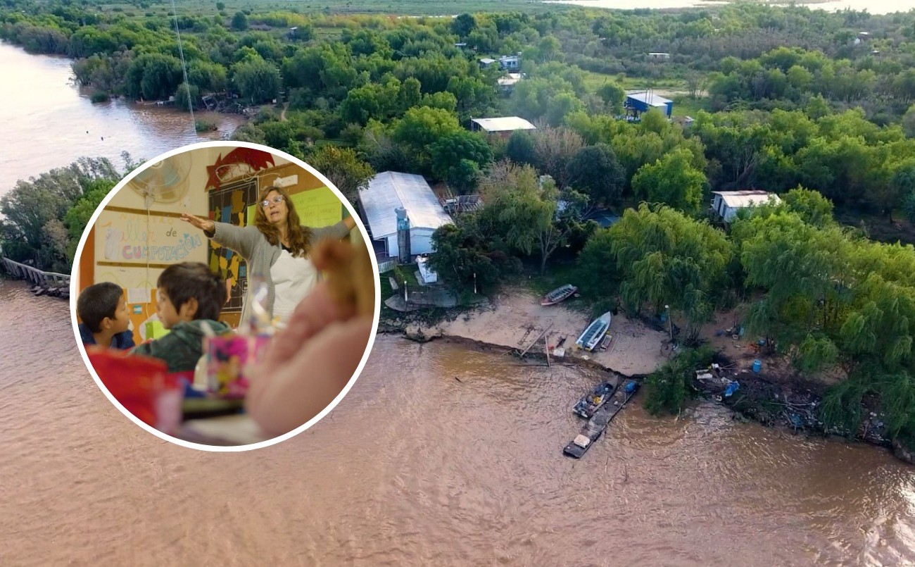 Es maestra, tiene 55 años, llega a la escuela en canoa y tiene asistencia perfecta | Rosario y la región