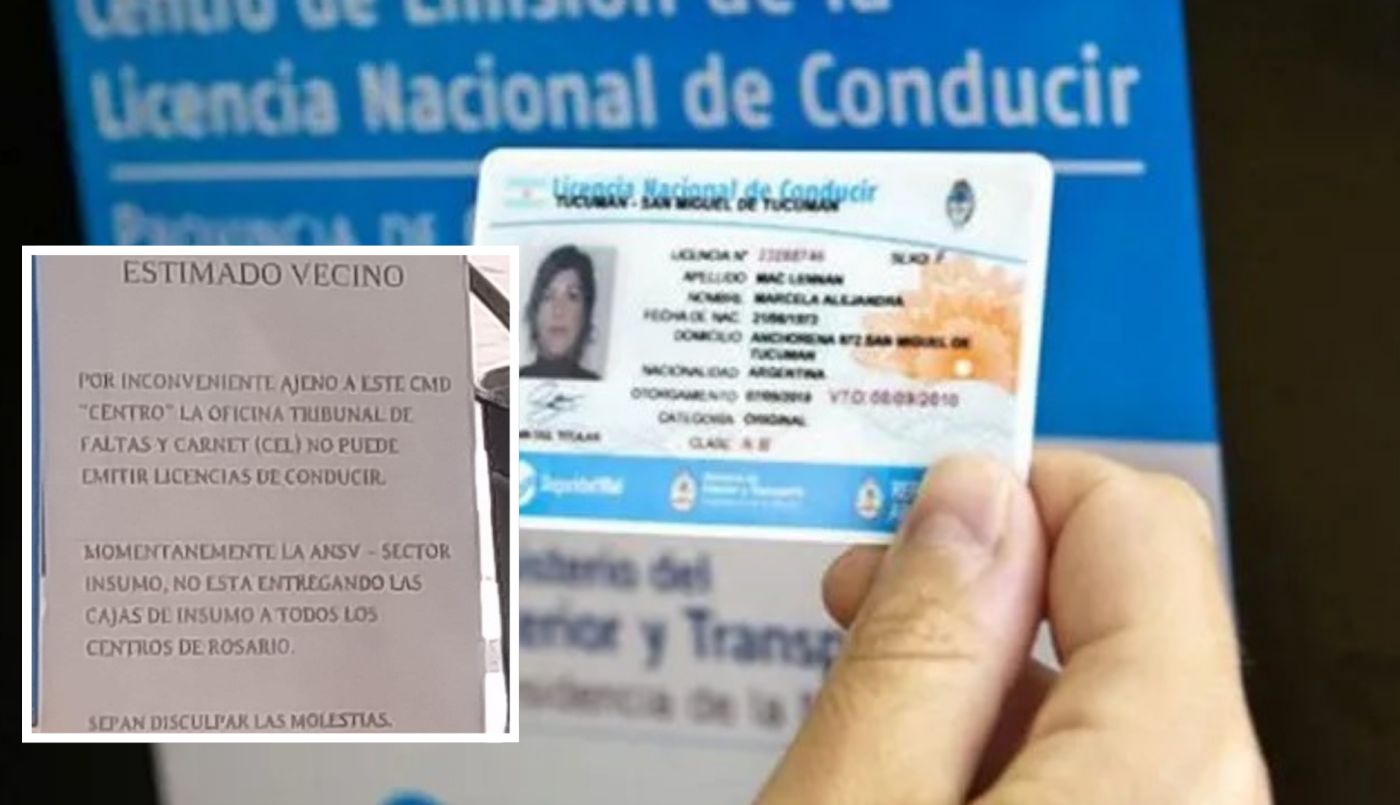 Licencia de conducir: por falta de insumos hay demoras en la entrega del carnet | Rosario y la región