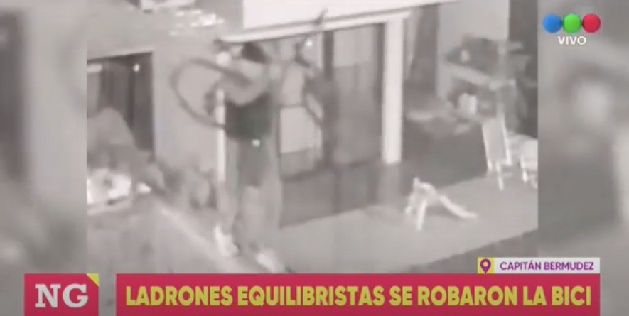 Video: ladrones equilibristas en Capitán Bermudez | Rosario y la región