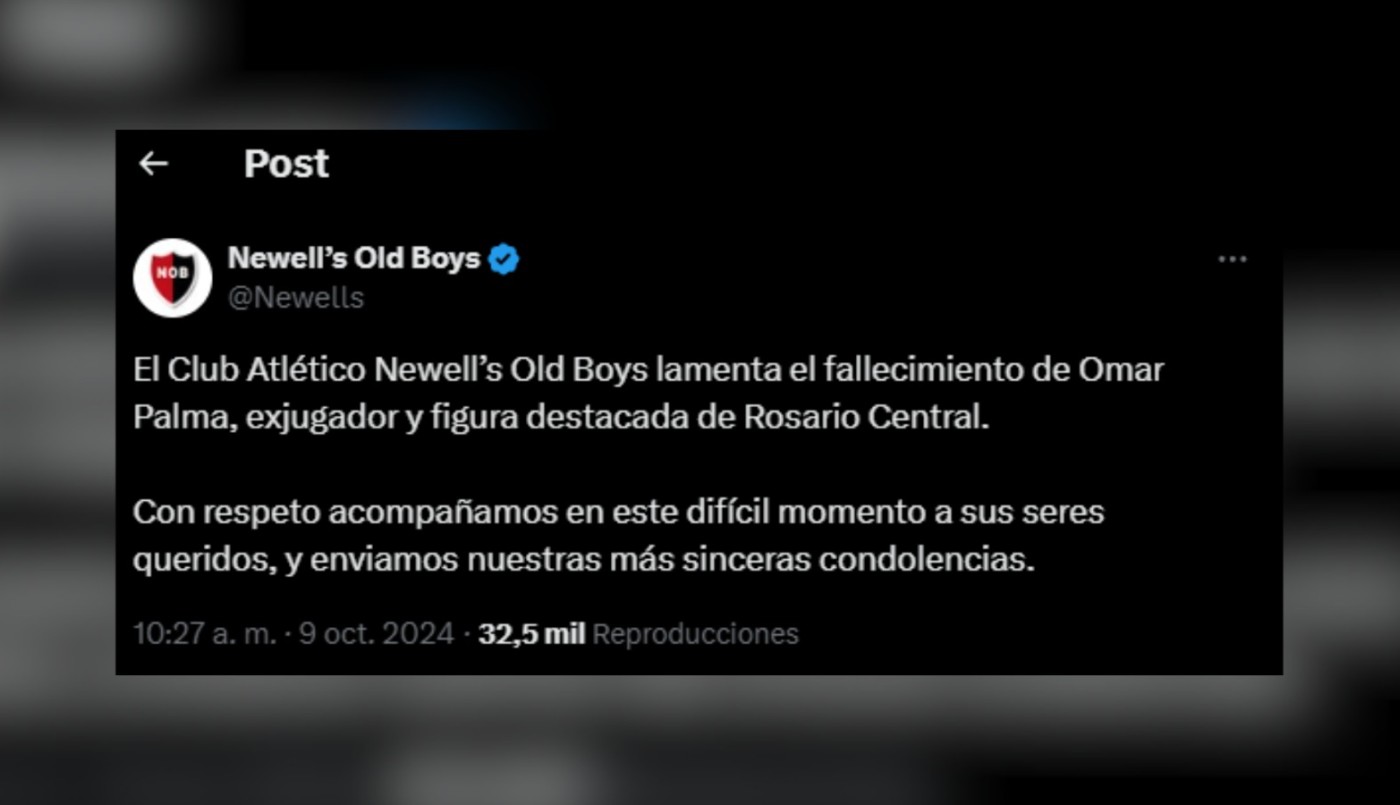 El pésame de Newell´s por el fallecimiento de Omar Palma | Rosario y la región