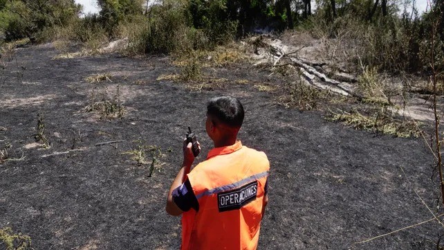 Incendios: trasladaron a un brigadista al Eva Perón mientras siguen las tareas en la isla | Rosario y la región