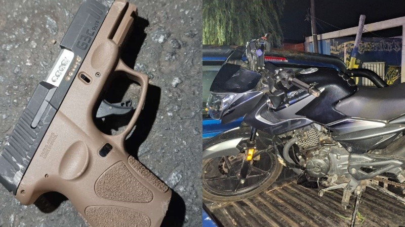 Balacera, persecución y dos detenidos con arma y moto robada | Rosario y la región