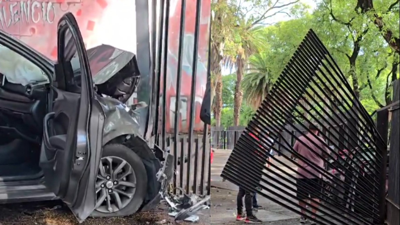 Un auto se incrustó contra las rejas del Club NOB | Rosario y la región