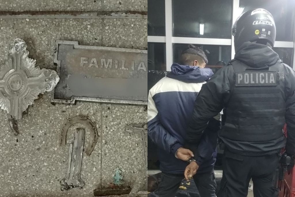 Detuvieron a un joven que intentaba robar cruces de bronce en el cementerio La Piedad | Rosario y la región