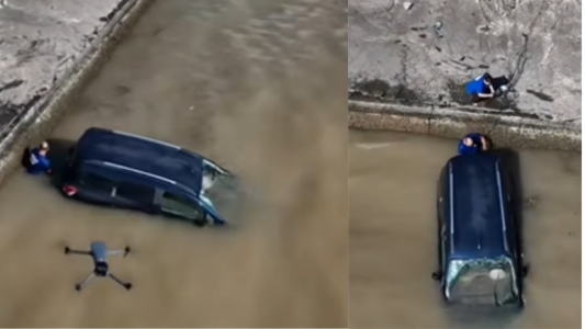 Pescadores rescataron a una mujer y a su hija tras caerse una camioneta al río