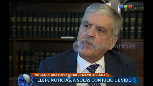 Mano a mano con Telefe Noticias, Julio De Vido negó que José López fuera su mano derecha