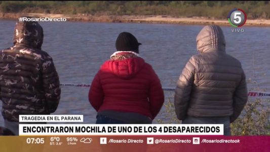 Encontraron la mochila de uno de los desaparecidos tras el naufragio en el Paraná