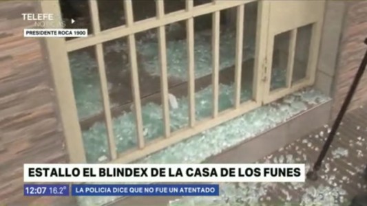 Estalló un blindex en el edificio donde vive el padre de los Funes