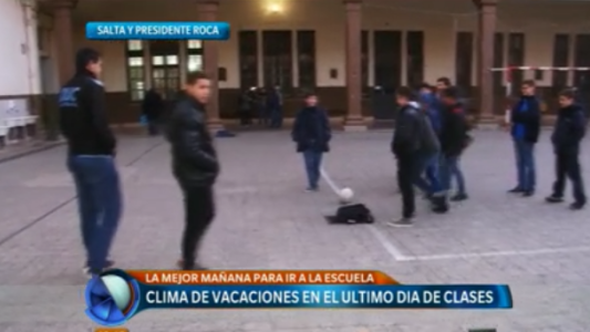 Clima de vacaciones en el último día de clases