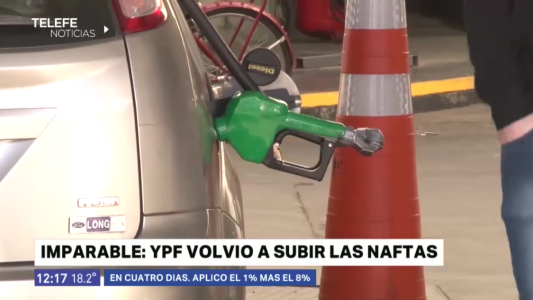 Aumento en combustibles: YPF subió un 9% en cuatro días