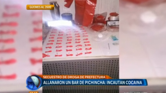 Allanaron un bar de Pichincha: incautaron cocaina