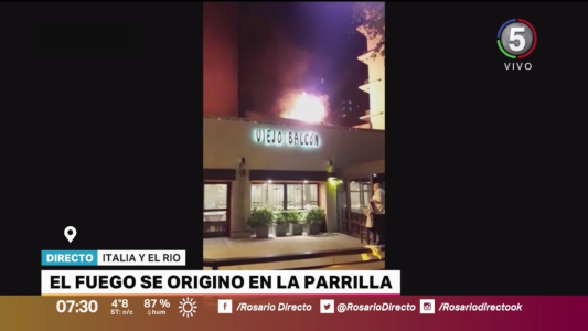 Se produjo un incendio en la parrilla Viejo Balcón y debieron evacuar a los comensales