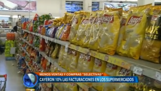 Cayeron las ventas en supermercados