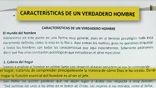 Escándalo en Córdoba por un texto escolar machista: "Dentro del hogar, la función del hombre es ser el jefe"