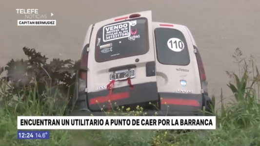 Encontraron un vehículo rociado con combustible, a punto de caer al río