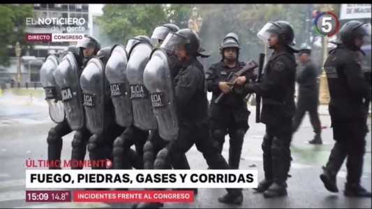 Incidentes frente al Congreso mientras Diputados trata el Presupuesto