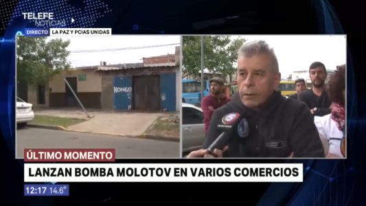 Lanzaron bombas molotov sobre locales comerciales