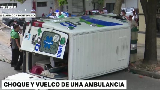 Choque y vuelco de una ambulancia: venía a gran velocidad, pero sin la sirena encendida