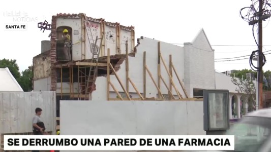 Impactante derrumbe de una farmacia en Santa Fe