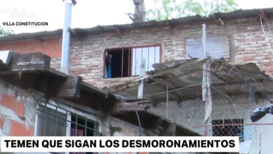 Villa Constitución: temen que sigan los desmoronamientos tras el intenso temporal