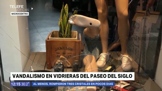 Robaron y destrozaron vidrieras en locales del Paseo del Siglo