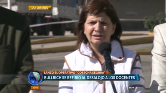 Patricia Bullrich se refirió al desalojo a los docentes