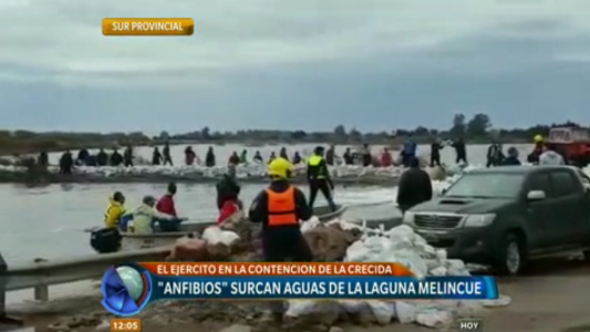 Desolación en Melincué: el Ejército colabora en la contención de la crecida