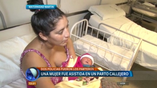 Una mujer fue asistida en un parto callejero