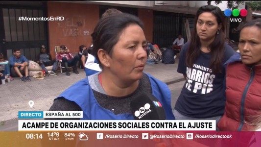 Acampe de organizaciones sociales contra el ajuste
