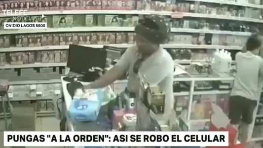 Pungas, a la orden: en apenas segundos roban un celular del mostrador de un comercio