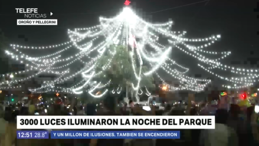 Se encendieron las 3 mil luces del arbolito de Oroño y Pellegrini