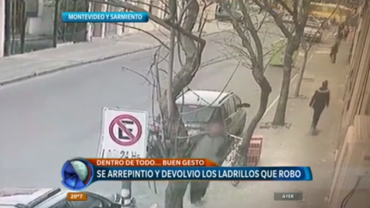 Dentro de todo, un buen gesto: robó unos ladrillos, se arrepintió y los devolvió