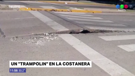 Un "trampolín" en la Costanera: por las altas temperaturas se levantaron las placas de hormigón