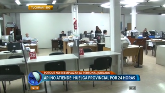 API no atiende: huelga provincial por 24 horas