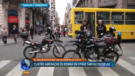 Caos vehícular en el microcentro: cuatro nuevas amenazas de bomba en escuelas