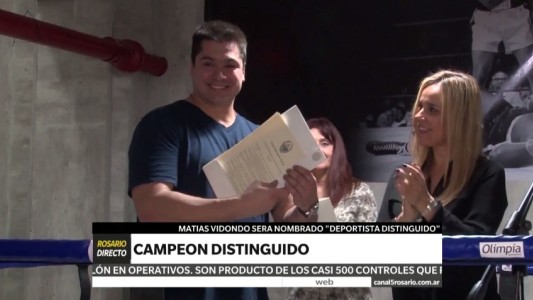 El boxeador Matías Vidondo fue declarado deportista distinguido de Rosario