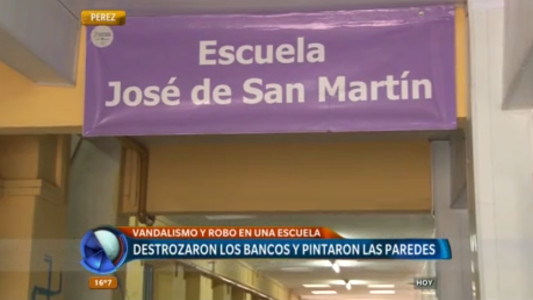 Vandalismo en una escuela de Pérez: cientos de chicos sin clases por los destrozos
