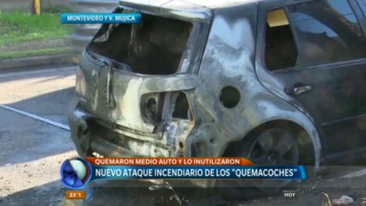 Nuevamente, los quemacoches: incendiaron un auto en Montevideo y Vera Mujica